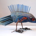 Blue Spike Bird, 17" x 11", $850 SOLD